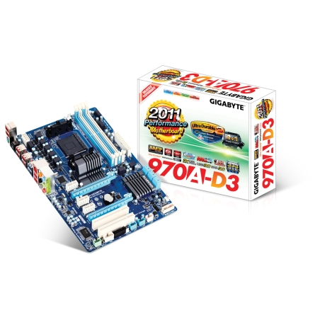 GIGABYTE 970A-D3 AM3+ AMD 970/SB950 DDR3 2000MHz (O.C.) SATA 3.0 USB 3.0 Anakart