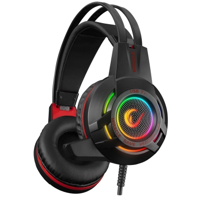 RAMPAGE MIRACLE-X4 SIYAH RGB LED 7.1 SURROUND SOUND SYSTEM MIKROFONLU OYUNCU KULAKLIĞI