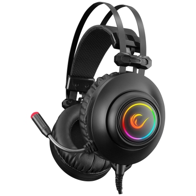 RAMPAGE RM-K1 PULSAR USB 7.1 SURROUND RGB IŞIK EFEKTLİ OYUNCU KULAKLIK - SİYAH